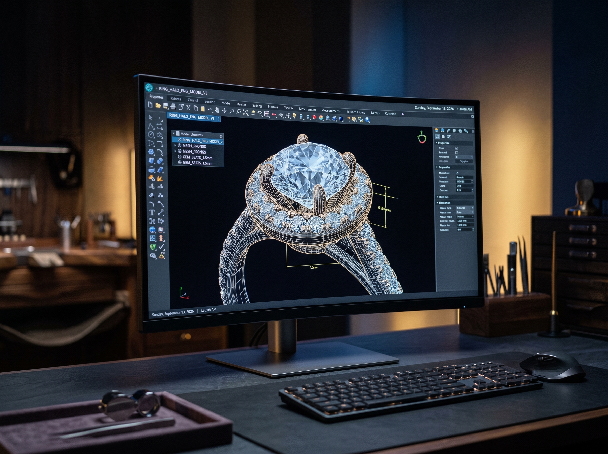 Modelado CAD 3D de sortija