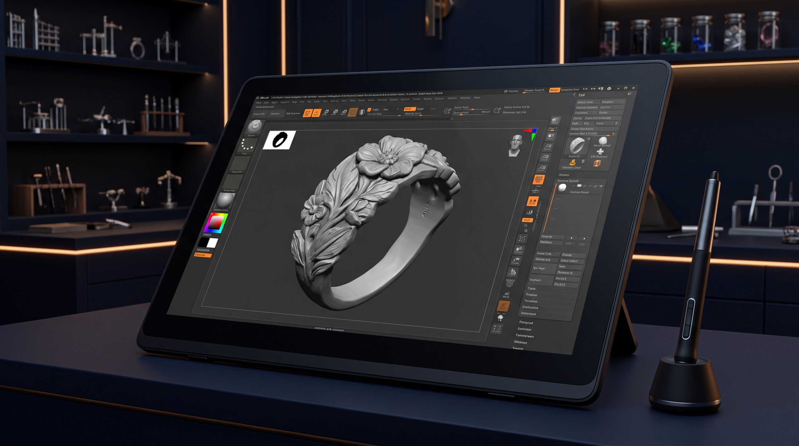 Clases de diseño de joyas 3D y escultura digital orgánica en ZBrush